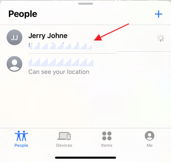 tap your child's name to see his location iPhone Find My