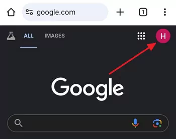 tap your profile at Google