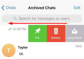 telegram unarchive chat