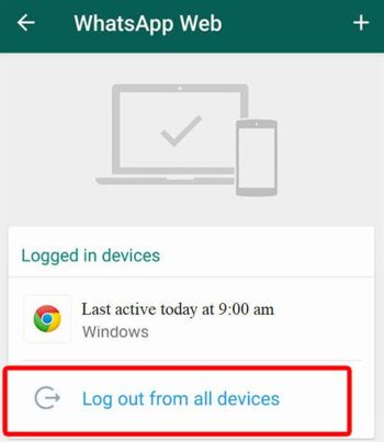the whatsapp log out from all devices