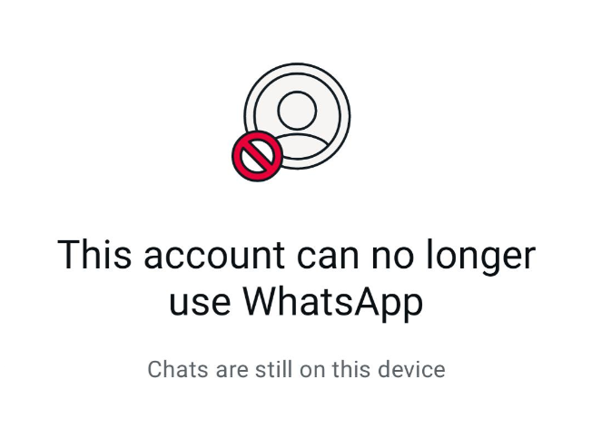 this account can no longer use WhatsApp