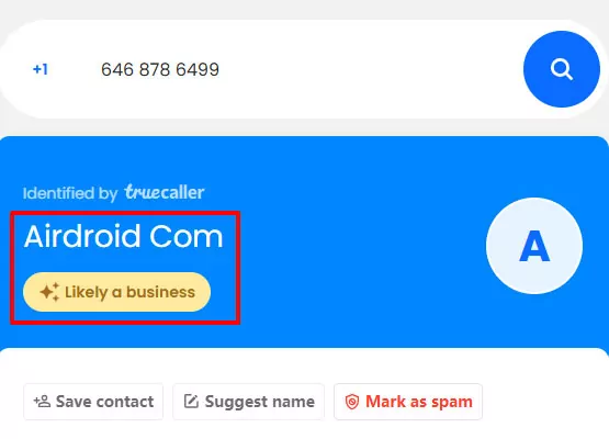 Truecaller online reverse lookup result