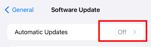 keep iPhone software automatically updates off