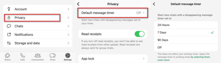 turn off whatsapp disappearing messages