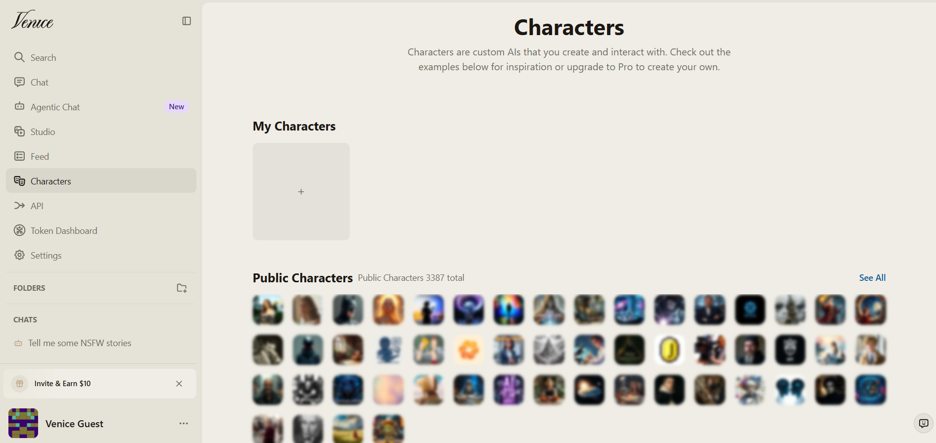 venice ai characters