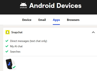 what Bark monitor for Snapchat on Android