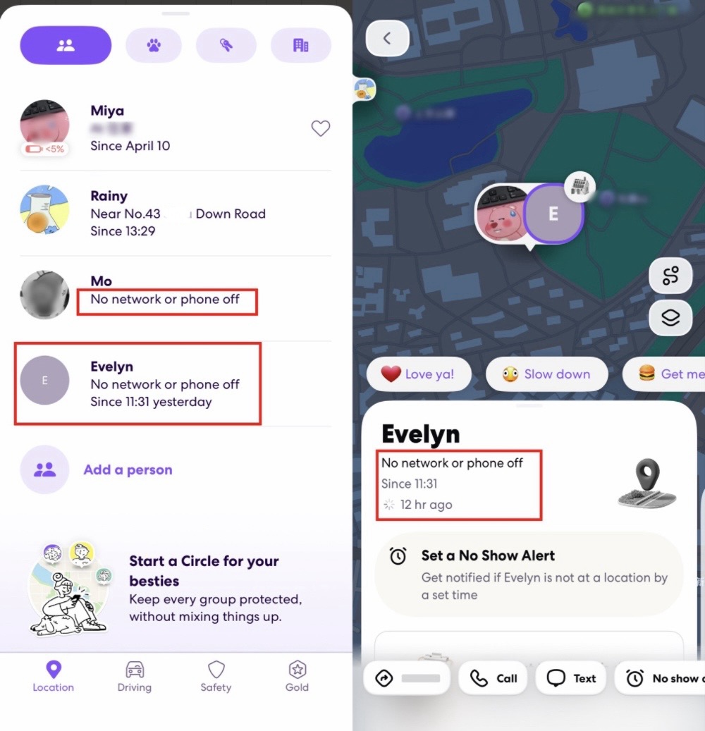 what you'll see if someone deletes Life360 after 12 hours