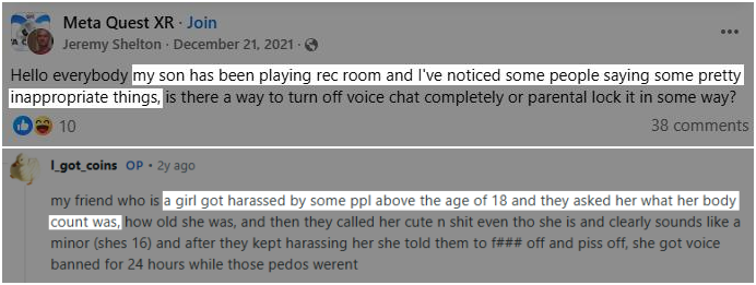 user find inappropriate things on Rec Room