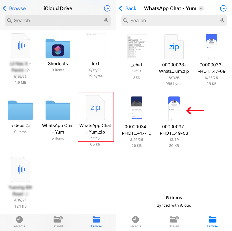 WhatsApp exported chat folder