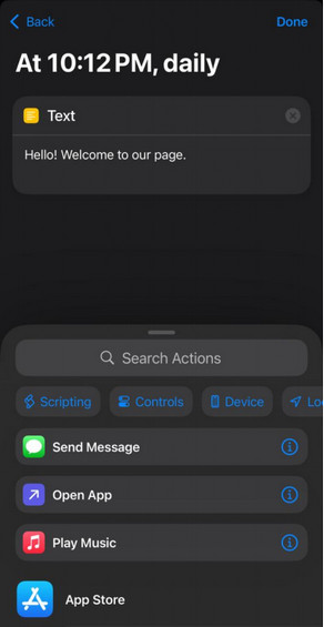 whatsapp timing message