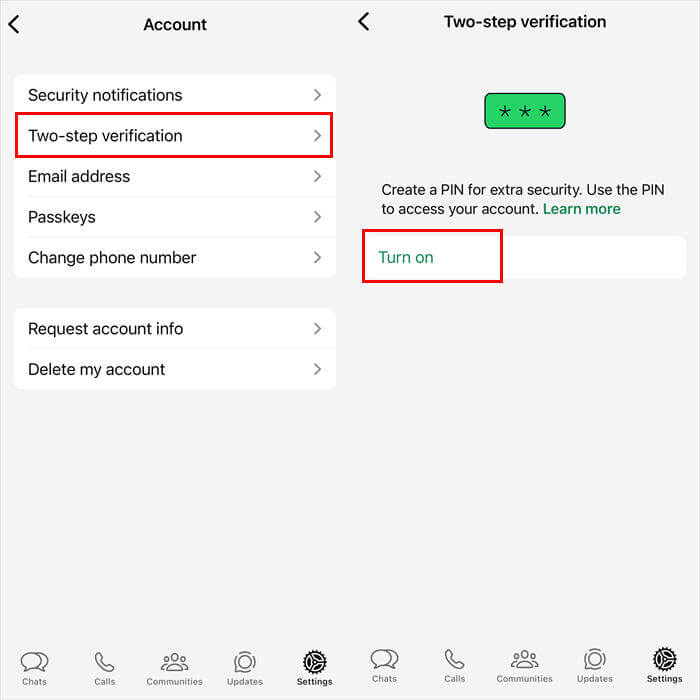 whatsapp twostep vaerifacation