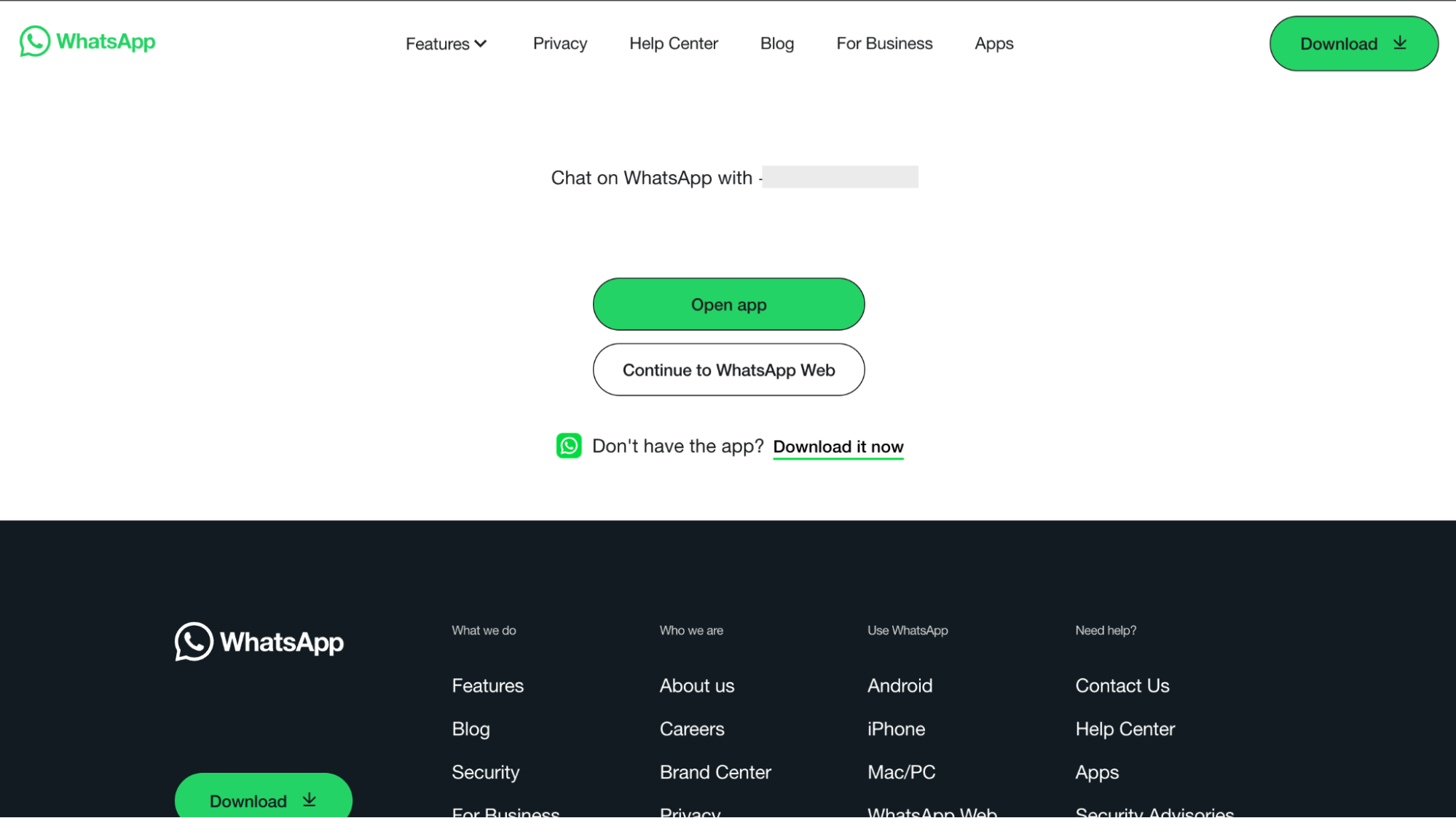 use whatsapps click to chat link 1