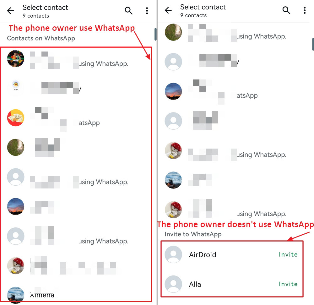 whether the person uses WhatsApp