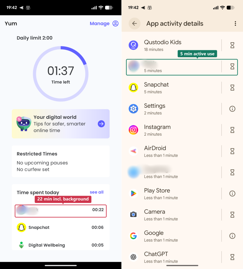 Qustodio reports test