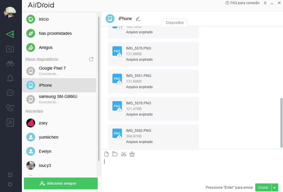 Transferir arquivos do Windows para o celular com o AirDroid Personal