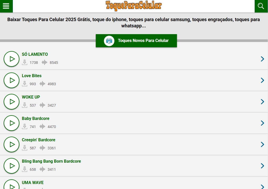 baixar toques para celular grátis