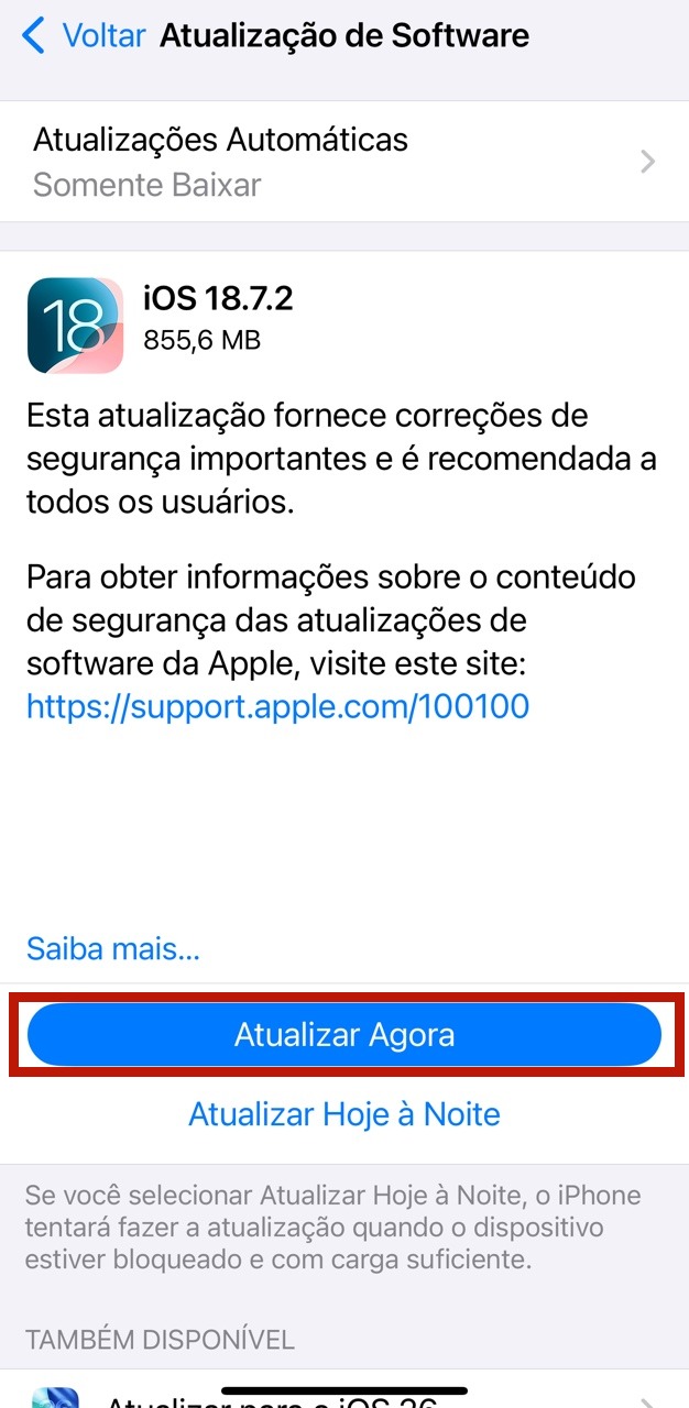 Atualizar iOS
