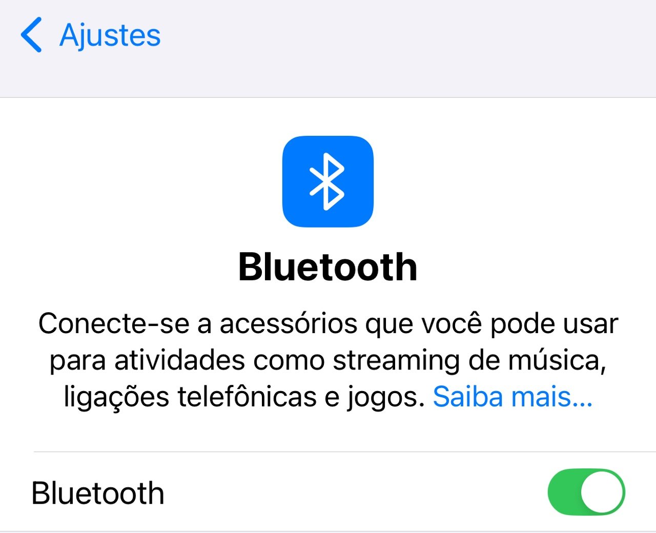 ativar bluetooth para usar início rápido