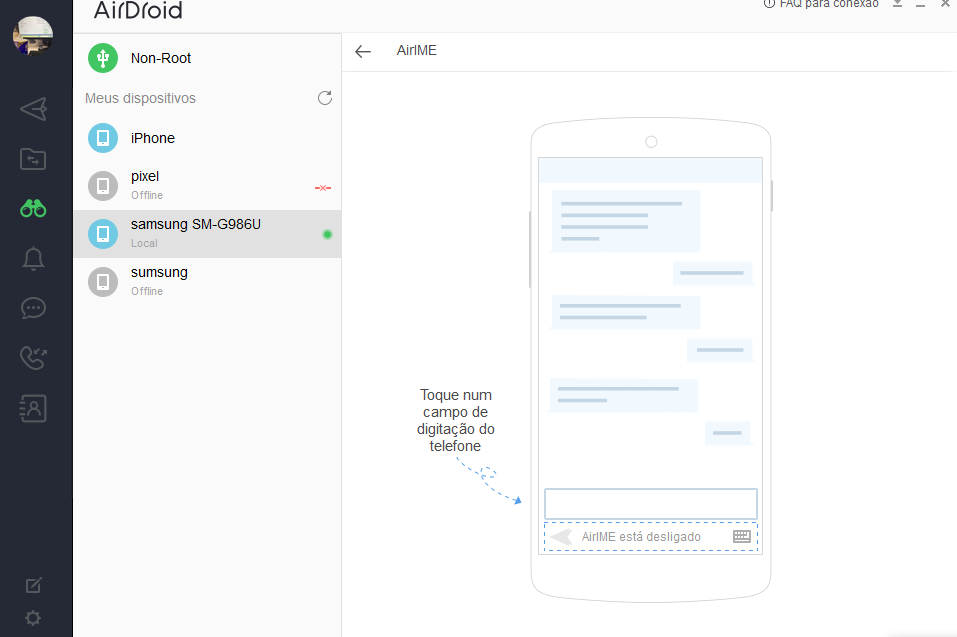 Digitar no celular pelo computador com o AirDroid Personal