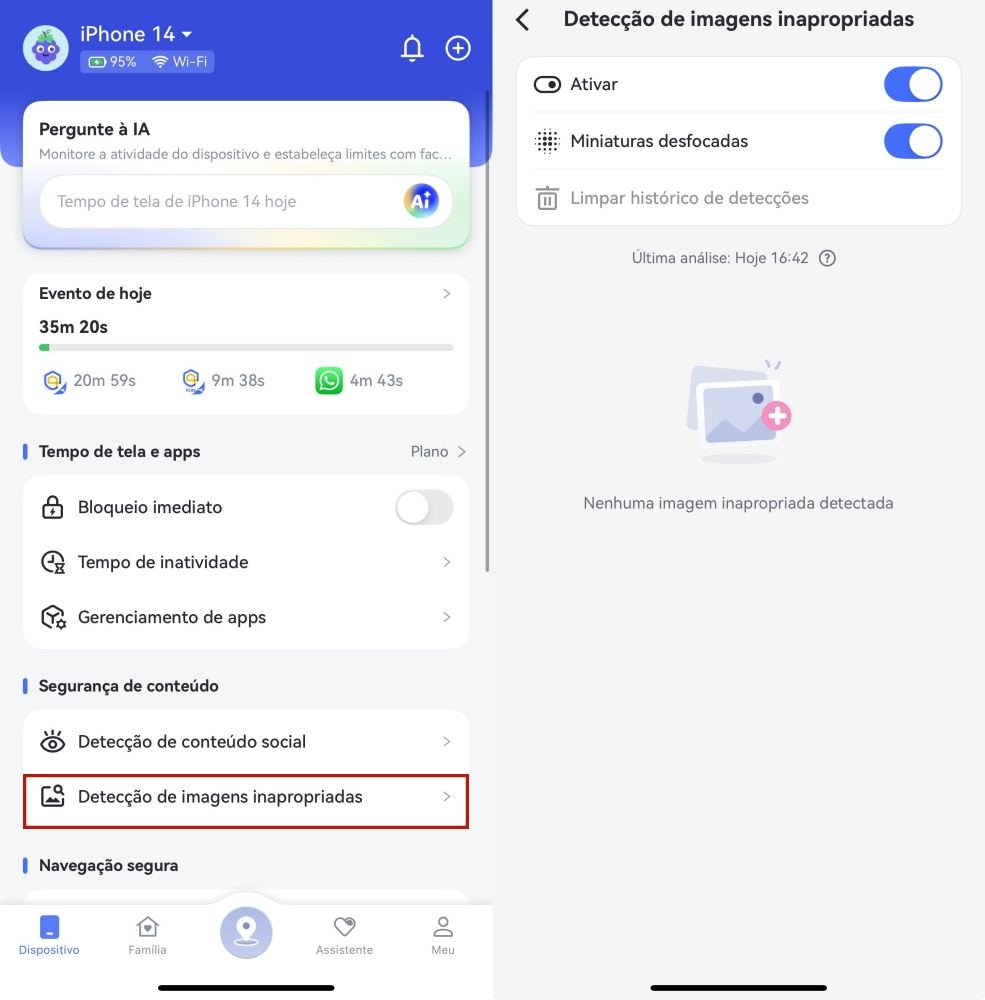 Detecção de Imagens do AirDroid Parental Control