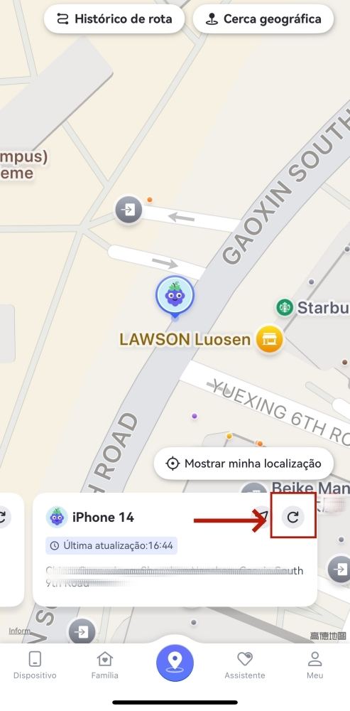 atualizar localização para iOS