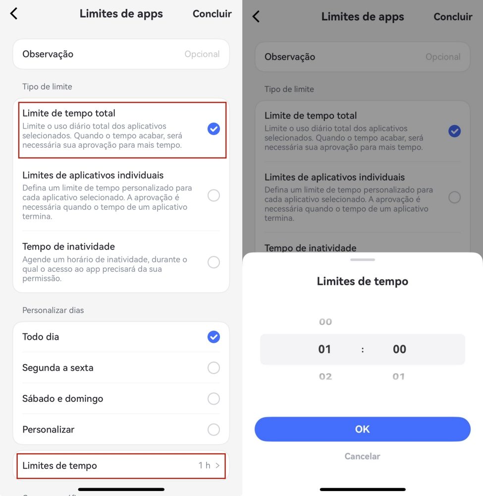Limites Totais de Aplicativos do AirDroid