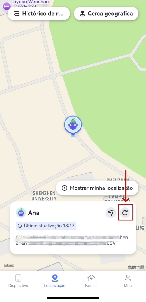 atualizar localização para Android