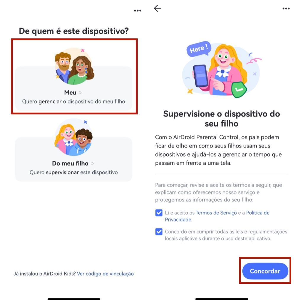 selecione o proprietário do dispositivo
