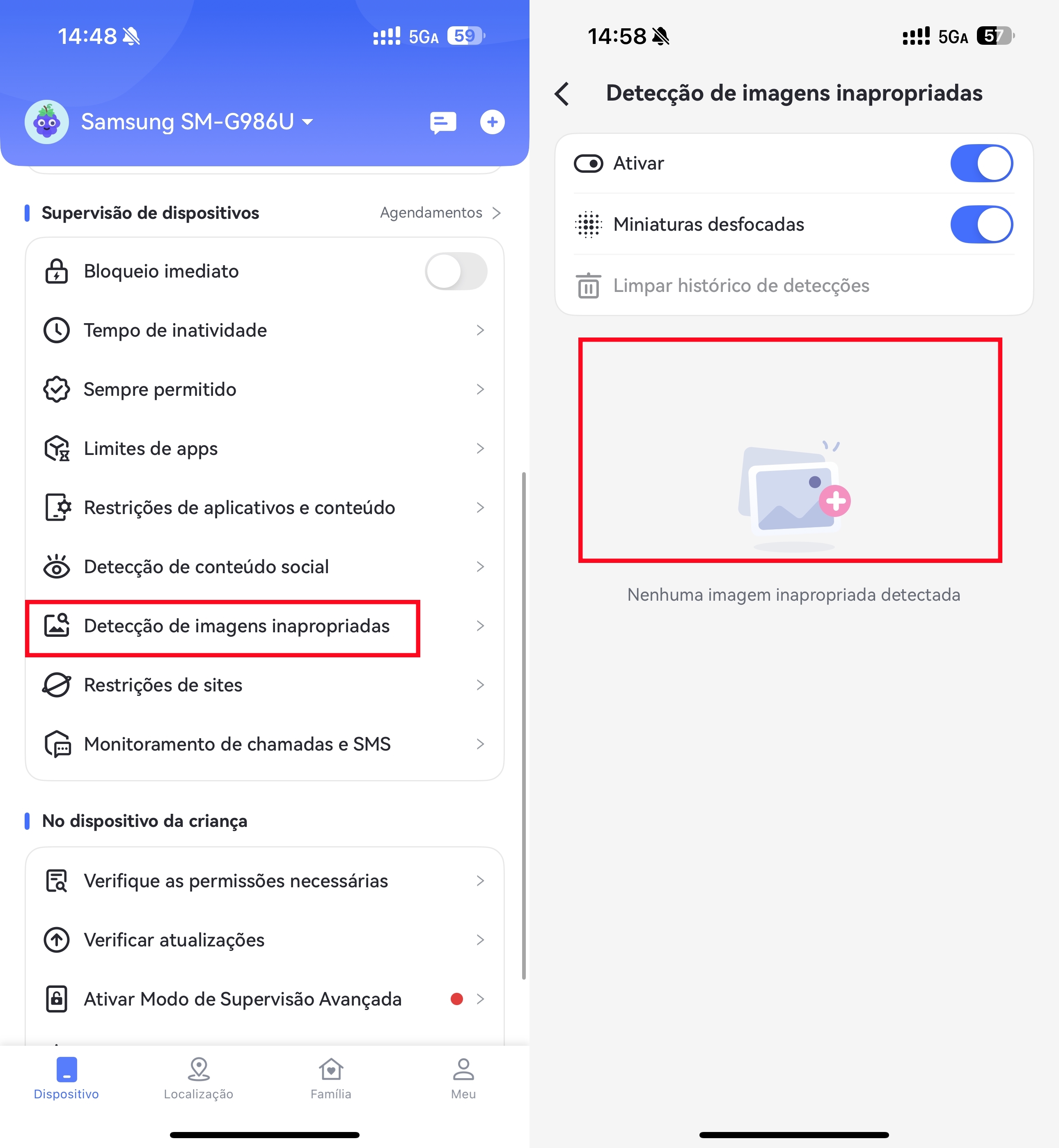 Detecção de Imagens Inadequadas no AirDroid Parental Control