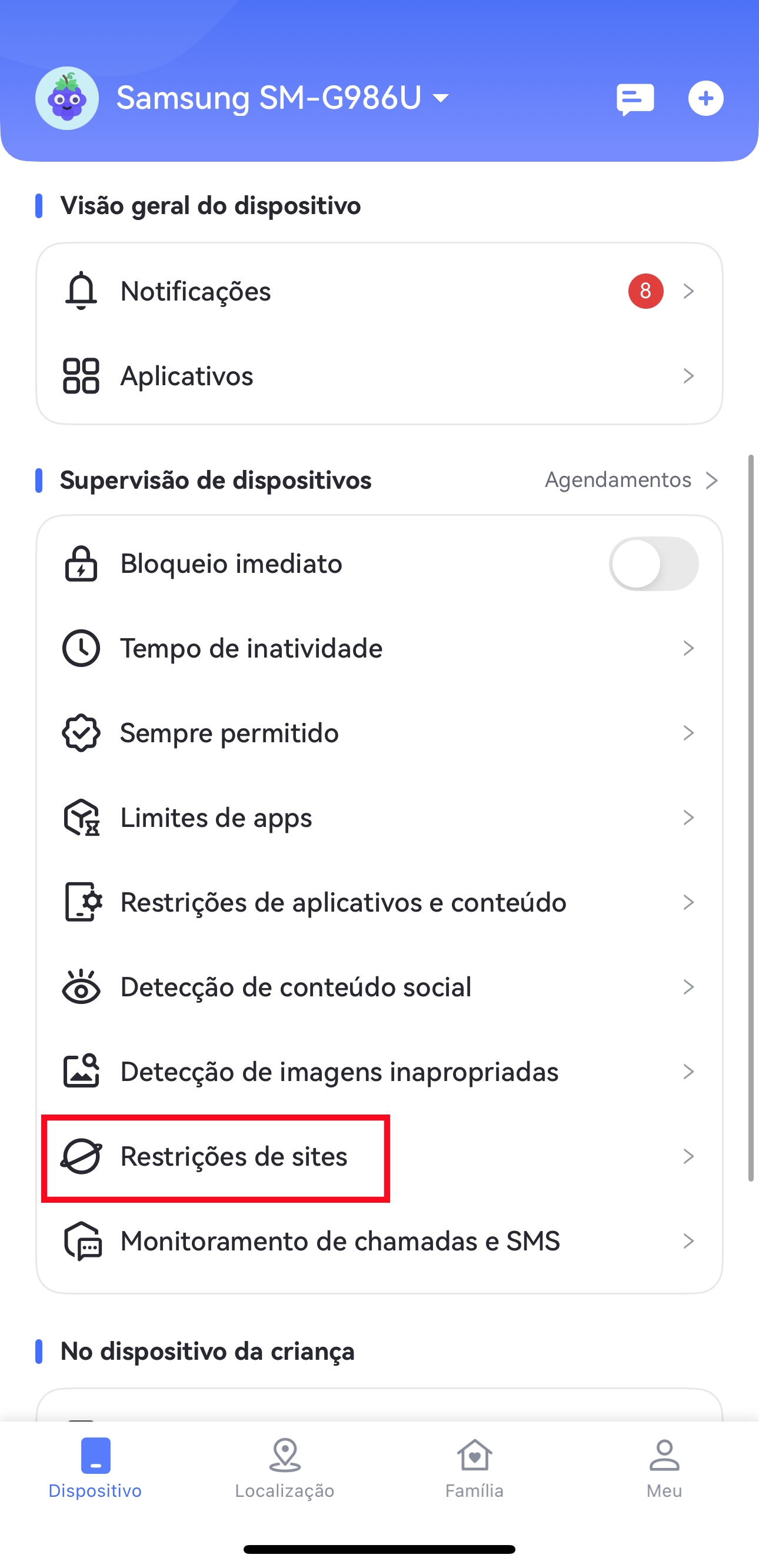 bloquear sites no chrome no celular