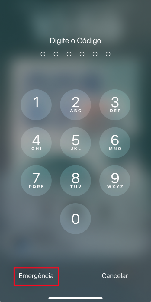 Acessar contatos de emergência em um iPhone bloqueado etapa 1