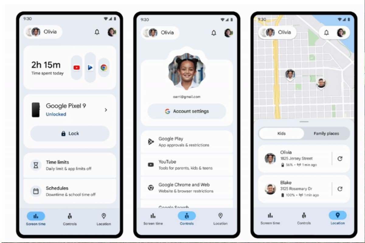 configurar permissões google family link