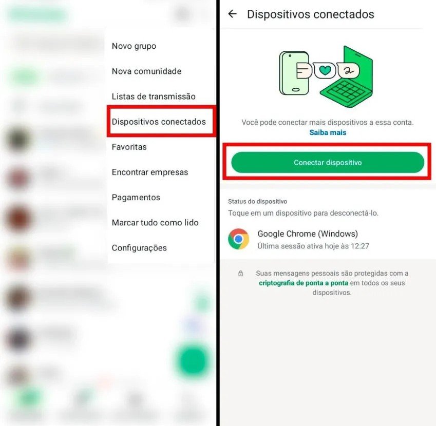 espelhar whatsapp conectando dispositivos