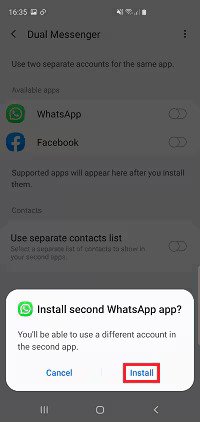 espelhar whatsapp em outro celular usando samsung dual messenger