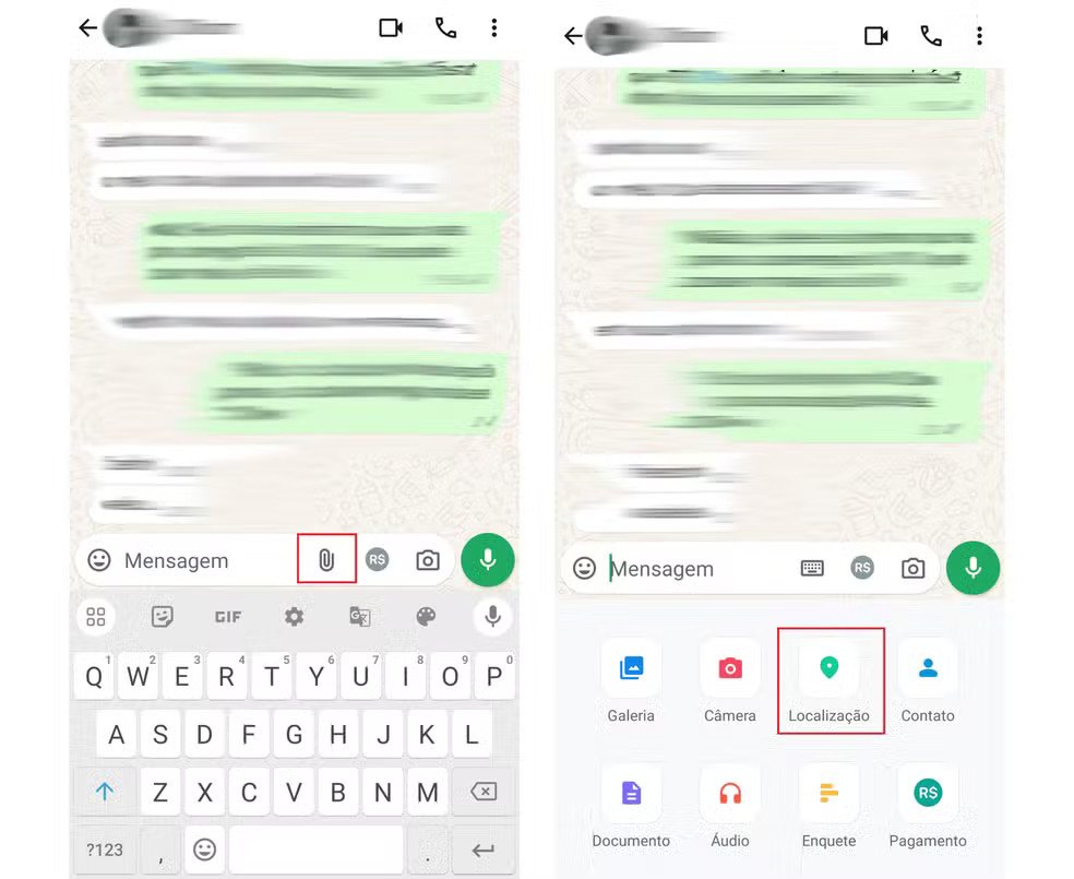 Compartilhar localização pelo WhatsApp