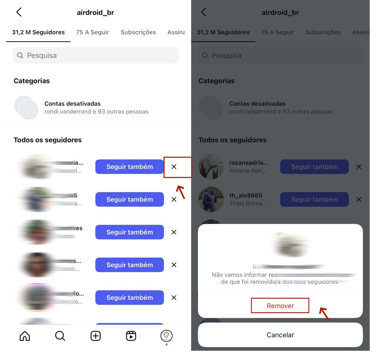 Como remover um seguidor no Instagram