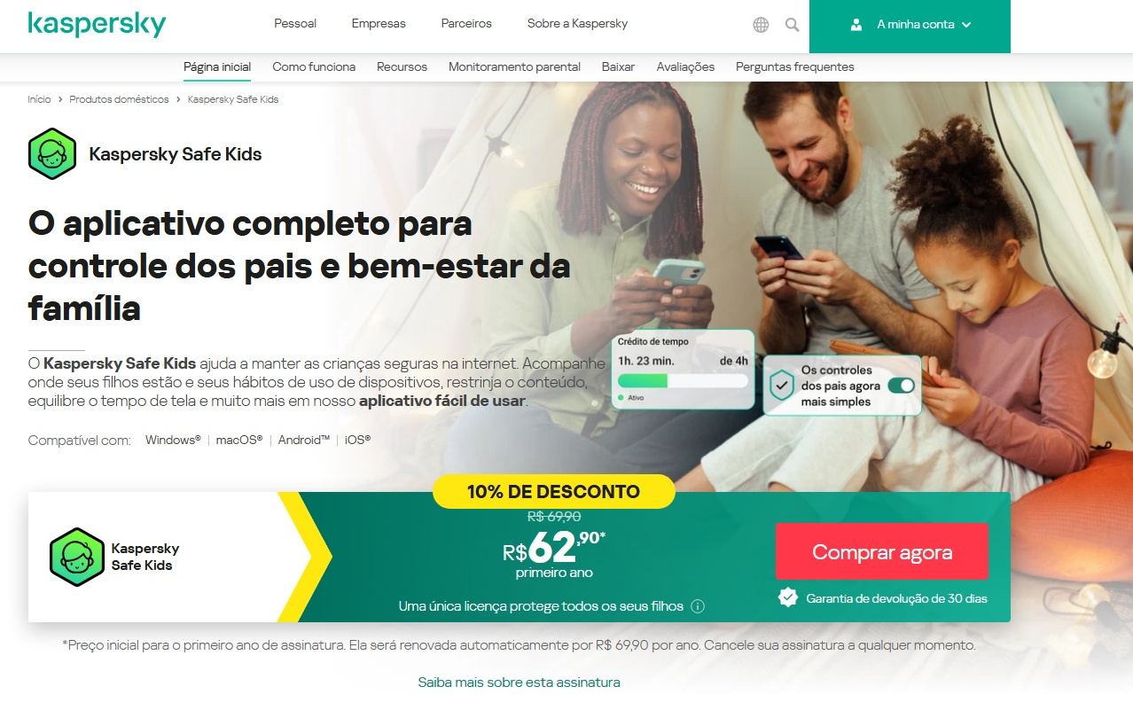 controle parental android - kaspersky safe kids