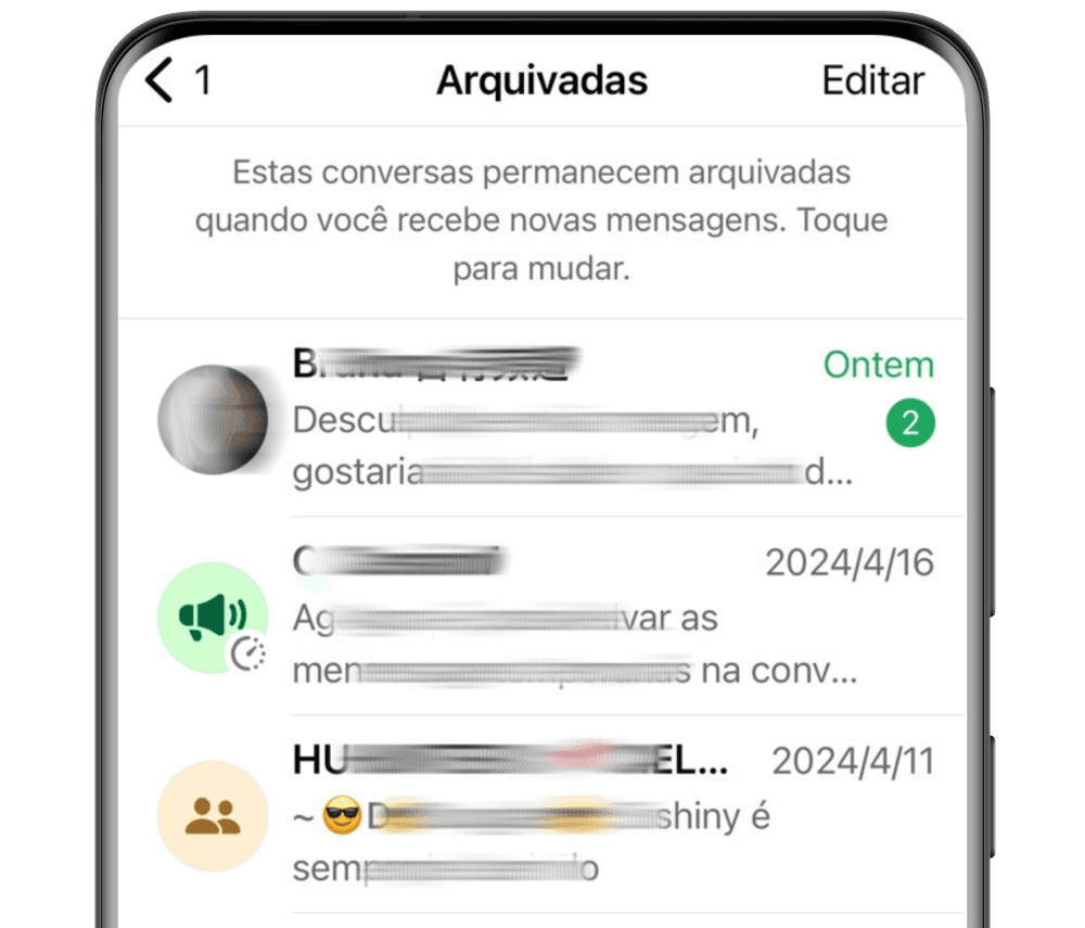 Conversas ocultas no WhatsApp