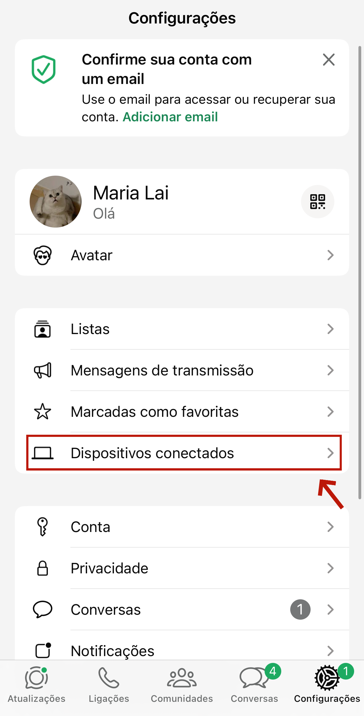 Como saber se o WhatsApp está vinculado a outro dispositivo