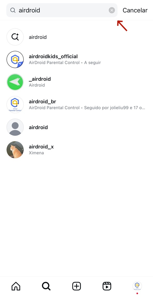 Ver pesquisas no Instagram