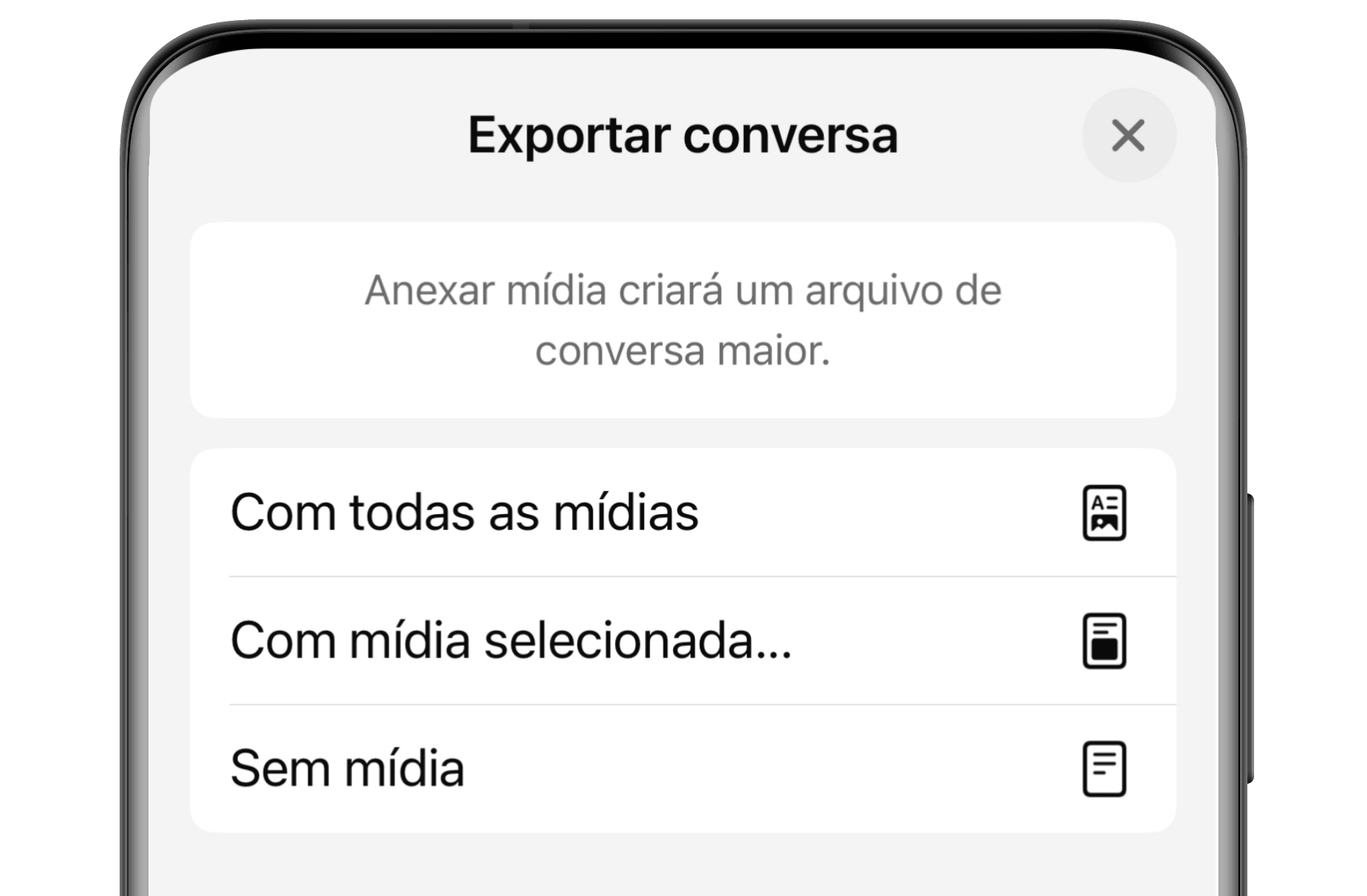 Exportar histórico do WhatsApp