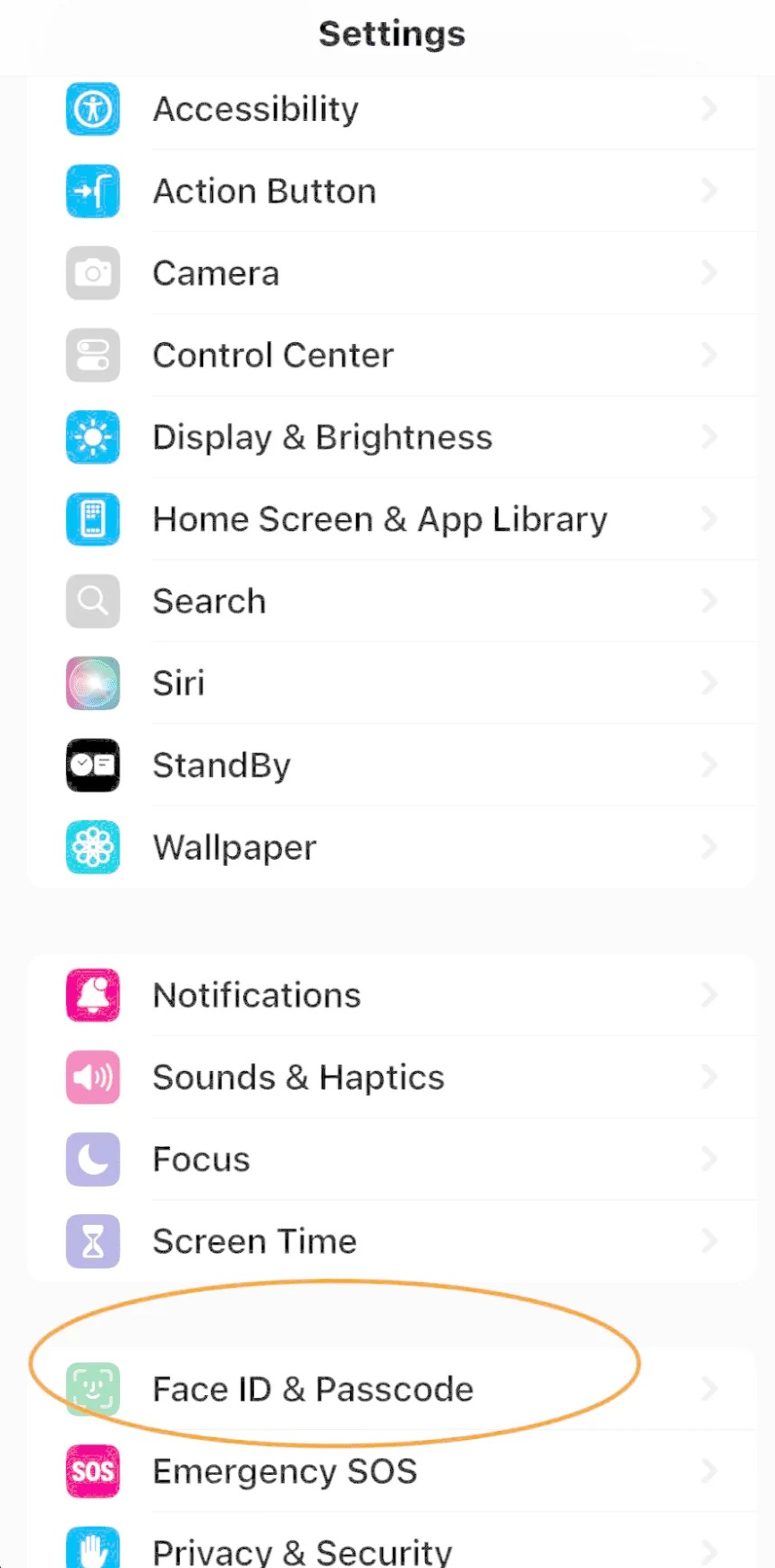 face id e código