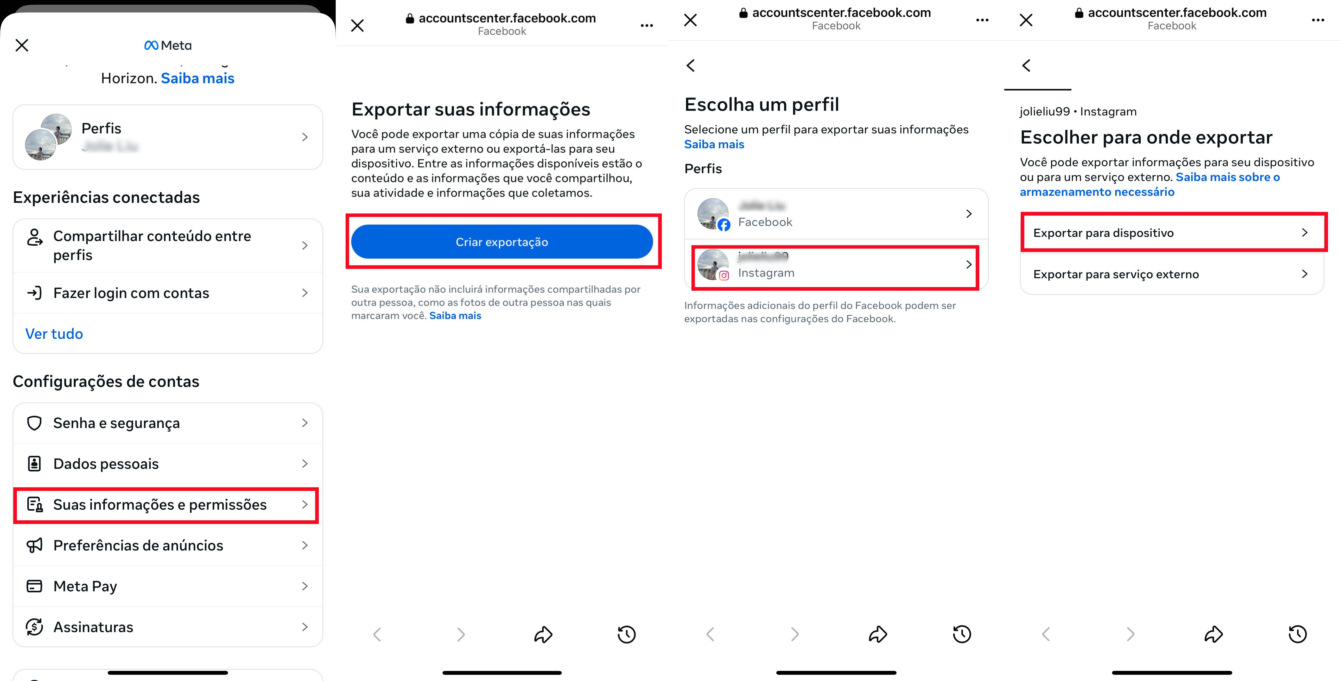 Baixar dados relacionados ao Instagram de contas vinculadas 2