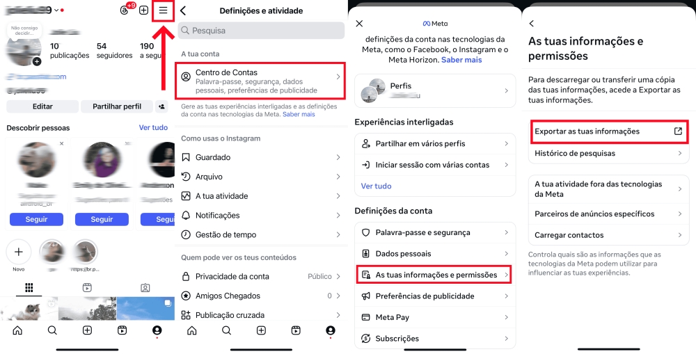 Solicitar dados da conta do Instagram