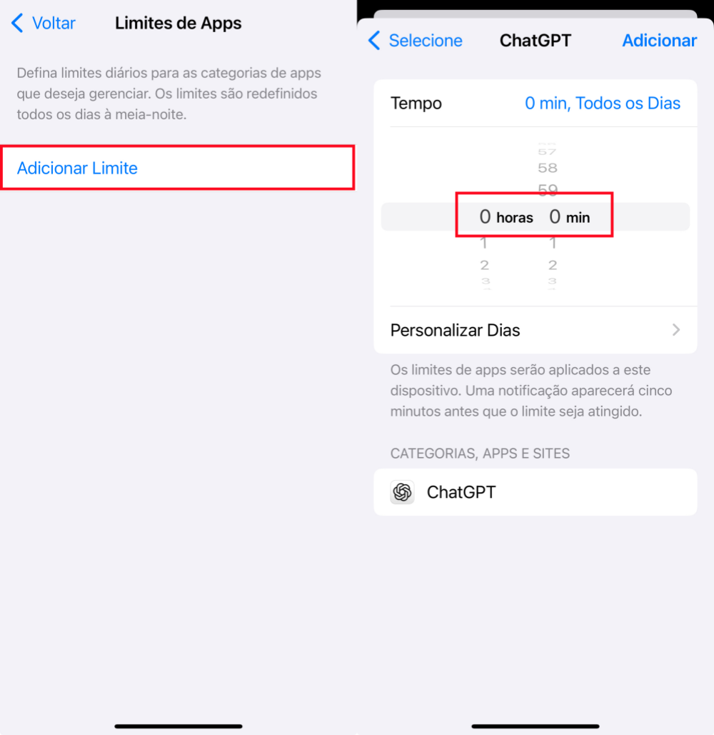 limitar apps de IA com Apple tempo de uso