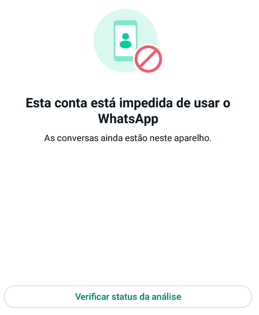 Esta conta está impedida de usar o WhatsApp