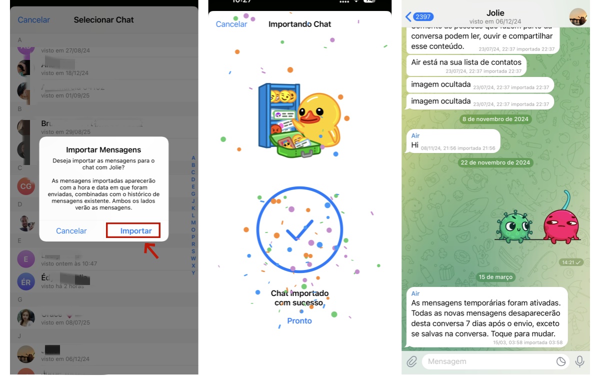 Importar conversas do WhatsApp para o Telegram
