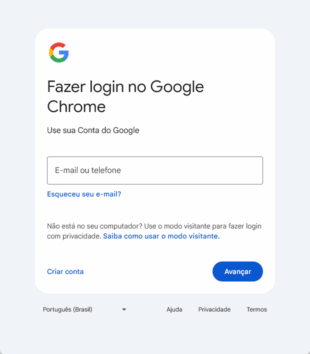Faça login na Conta do Google
