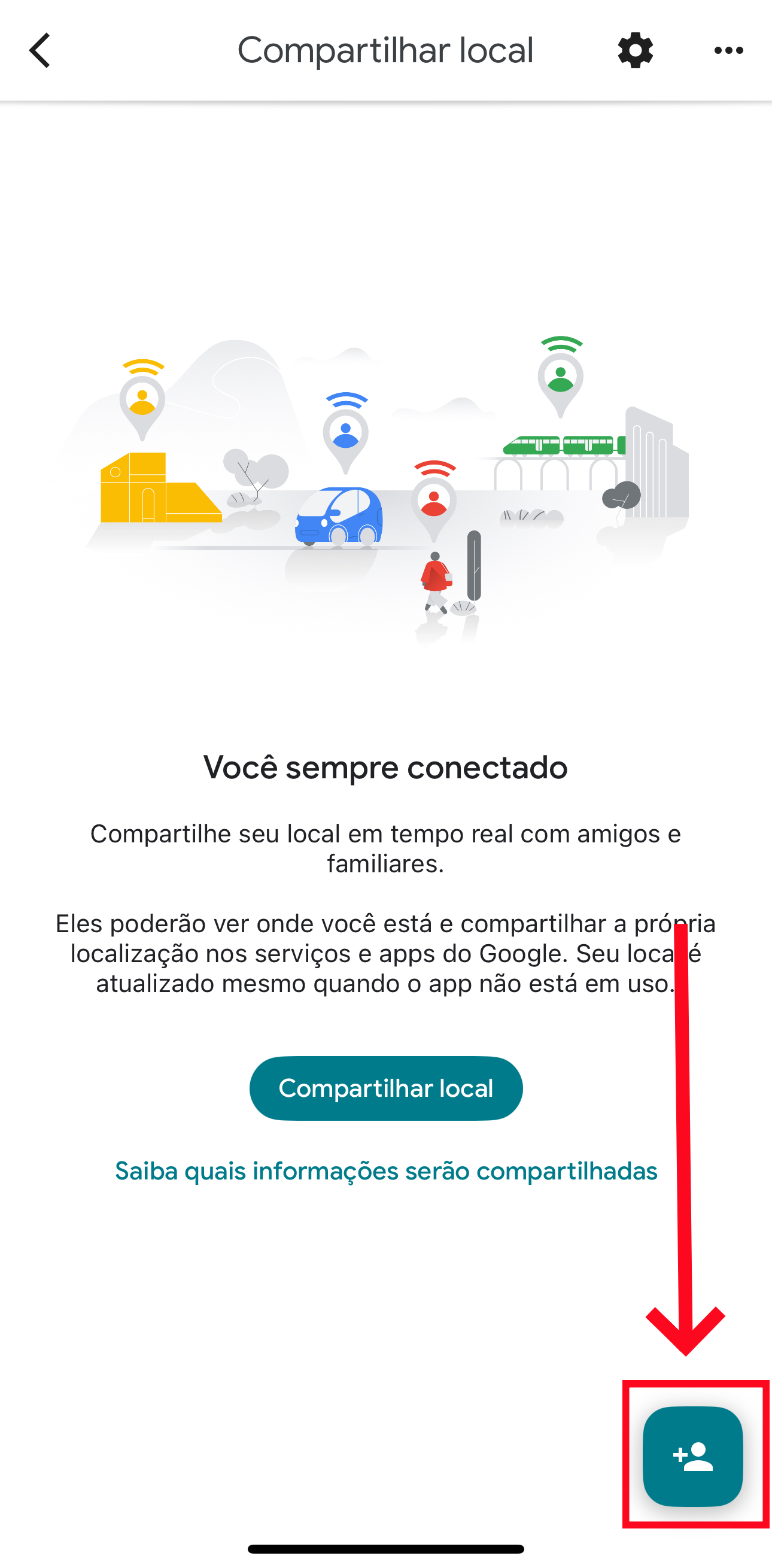 Toque em Novo compartilhamento