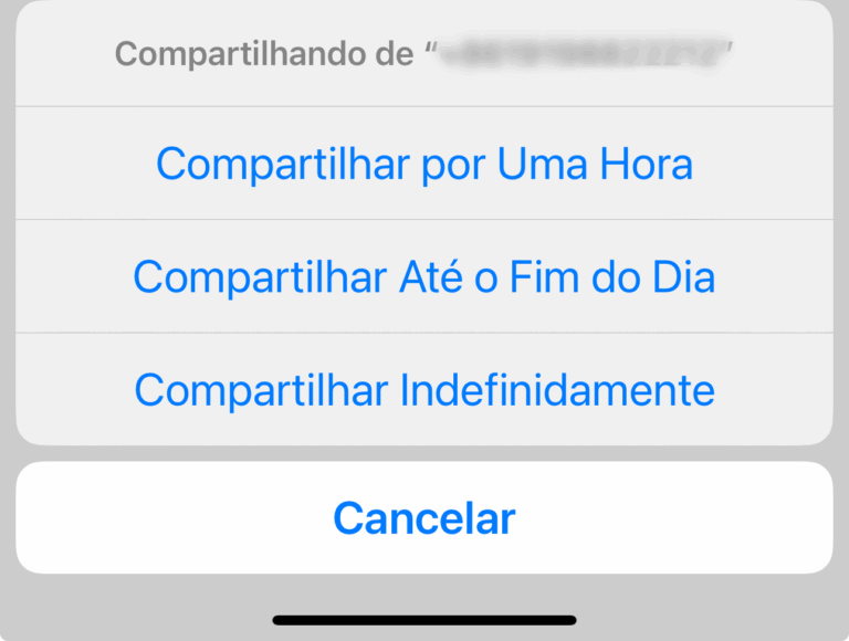 Toque em Compartilhe indefinidamente